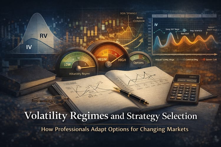 Professional options strategy framework based on probability, volatility and risk management